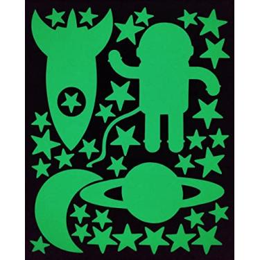 Imagem de 37 img Adesivos Brilham no Escuro Fosforescentes Foguete, Astronauta, Lua, Saturno e Estrelas - Decoração Quarto Infantil