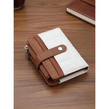 Imagem de Carteira de couro dobrável fina com design minimalista para homens e mulheres, Branco, Lazer