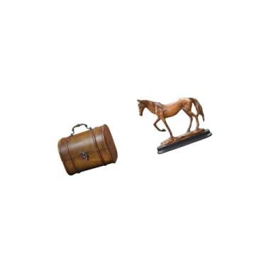 Imagem de YIJU Caixa Organizadora de Joias Vintage em Madeira com Escultura de Cavalo em Resina, Decorativo para Anéis, Joias Corporais E Peças de Arte Moderna,