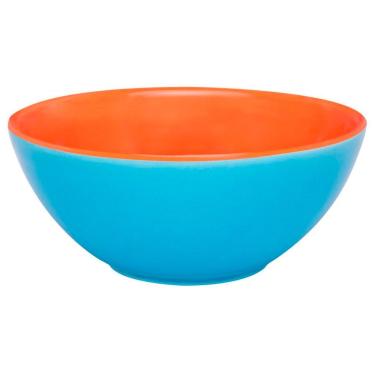 Imagem de Kit 10 Tigelas Bowl Bicolor Azul E Laranja Oxford® Cerâmica 600ml