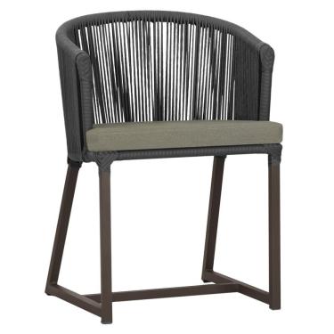 Imagem de Cadeira De Jantar Noronha Alumínio Marrom E8 Trama Original Preto