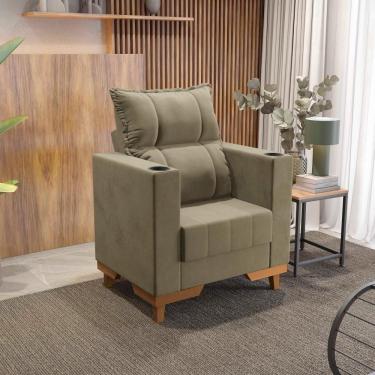 Imagem de Poltrona Reclinável Kappesberg Florenza Veludo Bege