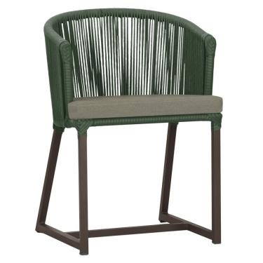 Imagem de Cadeira De Jantar Noronha Alumínio Marrom E8 Trama Original Verde