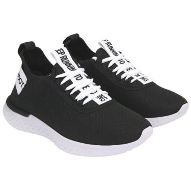 Imagem de Tenis Esportivo Unissex Meia Ajustavel West Boot Conforto, Preto, Bran