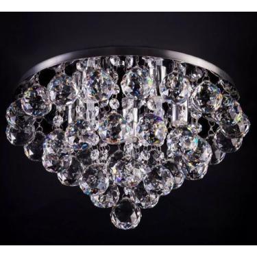 Imagem de Lustre Plafon Pirâmide Cristal Redondo 30cm 522/30 - IluminaMundo