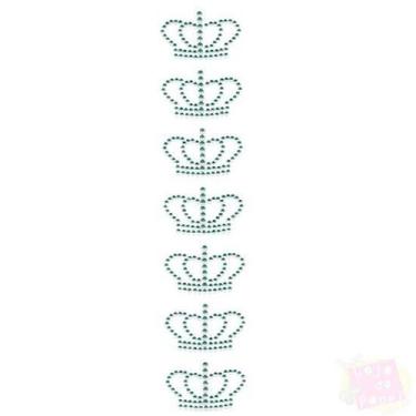 Imagem de Adesivo Strass - Coroa Fina Prata - Loja do Papel