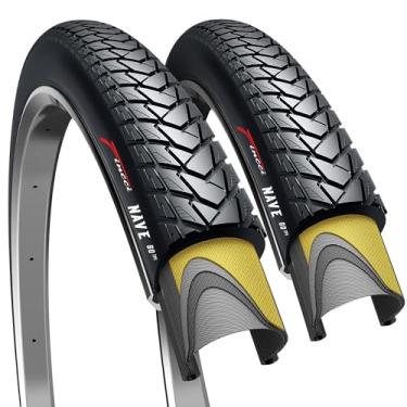 Imagem de Fincci Par de pneus 700x35c 37-622 dobráveis 60 TPI City Commuter reflexivos com proteção de nylon para bicicleta elétrica de passeio híbrido Cycle Road Mountain MTB – Pacote com 2 pneus 700 x 35c