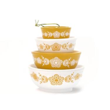 Imagem de Twinkltoast Enfeite de Natal de tigela vintage em ouro borboleta – Decoração de árvore de férias retrô em resina