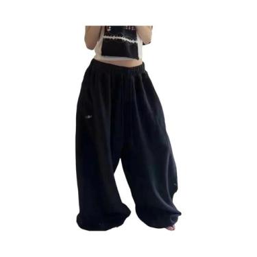 Imagem de Calças Jogger Oversize De Cintura Alta Com Cordão Para Mulheres, Estil