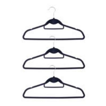 Imagem de Kit com 3 Cabides Toq Veludo Preto