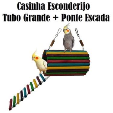 Imagem de Brinquedo Aves Roedores Playground Toca Casinha Ponte Escada