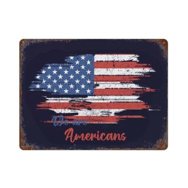 Imagem de Camiseta Bandeira Americana Carro Esportivo Metal Tin Sign Pintura Placa Parede Vintage Arte Decoração Retro Para Casa Bar Pub Clube Café Café Decoração 30 cm x 39,9 cm