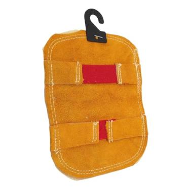 Imagem de Garosa Protetor Térmico de Almofada de Mão de Soldagem Com Camada Reflexiva Traseira Aluminizada de Couro Duplo para Proteção de Alta Temperatura Durante o Trabalho de Fundição de Metal