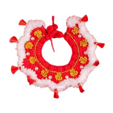 Imagem de Dualoai Cachecol de Ano Tricotado para Gatos, Ajustável, Confortável, Tecido à Mão, Crochê, Tipo Babador, Cachecol Tricotado para Gatinhos, Cães de Peque, Xs