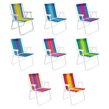 Imagem de Cadeira de Praia e Piscina Alta Aço Cores Sortidas | APOLLO'S STORE