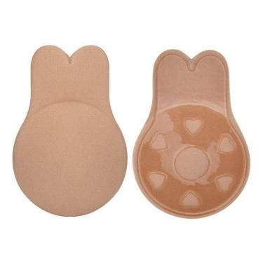 Imagem de Sutia Invisivel Orelha Coelho Adesivo Levanta Nao Cai Bege M