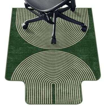 Imagem de Tapete de cadeira de escritório para piso de madeira e piso de azulejo, 91 cm x 122 cm tapete de cadeira de mesa resistente para pisos duros, tapete sob a mesa para cadeira de computador com rodas