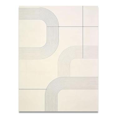 Imagem de Tela preta Arte em tela minimalista: Serenidade tons neutros grande área em branco para decoração de espaço calmo 30 x 45 cm sem moldura