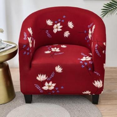 Imagem de Capas de cadeira estampadas redondas, capa de poltrona elástica, protetor de móveis removível, com fundo elástico para cafeterias, bares e quartos de hóspedes - Tipo 12||Meio círculo único 65-90 cm