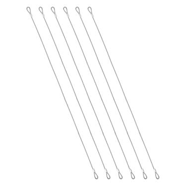 Imagem de PATIKIL 6 cabos de segurança de 49,8 cm, cabo de aço inoxidável trançado de aço inoxidável de 3/64" (2 mm) de diâmetro do núcleo, cabo de segurança antifurto para uso externo com laços duplos para