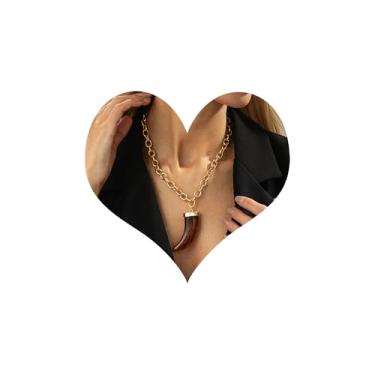 Imagem de XIAOMOJEW Colar de corrente grossa para mulheres, dourado, prata, gargantilha com elos cubanos, joia punk, Zinco, Sem Pedra Preciosa