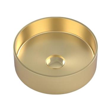 Imagem de Pia de vaso de banheiro, pia pequena acima do balcão, pia de penteadeira, lavatório de arte de bancada para banheiro, material de aço inoxidável, para casa, hotel, decoração de escritório (sem
