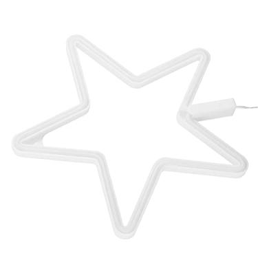 Imagem de ZJchao Luz LED Em Forma de Estrela Sinal de Néon USB Alimentado por Bateria Lâmpada de Néon Decoração de Parede para Festa de Aniversário Decoração de Sala de Estar Material ABS PVC 28 (Rosa)