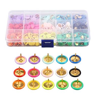 Imagem de Acouto Alfinetes de Pressão 1 Tachas de Polegar 15 Cores Coloridas Emborrachadas Pintura Plana Tachas Decorativas Alfinetes de Pressão Com Quadro de Cortiça Transparente e Material Escolar