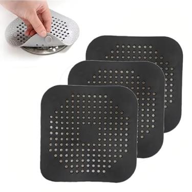 Imagem de 3 coletores de cabelo versáteis de silicone para pia de banheiro e coadores de ralo de banheira - fáceis de aperfeiçoar para uso em banheiro e cozinha