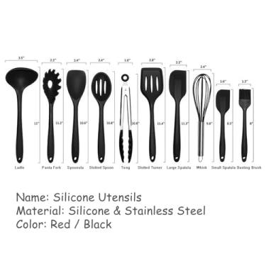 Imagem de Conjunto de Utensílios Cozinha 10 Peças Silicone Antiaderente Utensílio Todo Sílica para Refeições Deliciosas Ótimo Presente