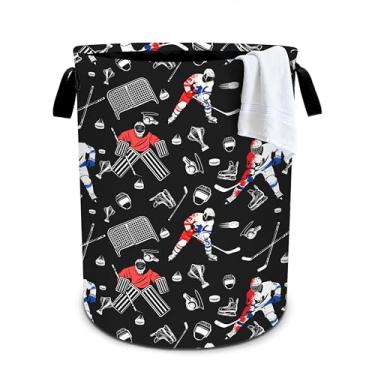 Imagem de Cesto de lavanderia de hóquei, cesto de roupa dobrável, organizador de balde de roupas, 40 x 40 cm, para lavanderia/quarto/banheiro