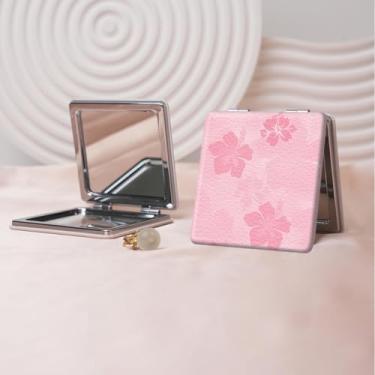 Imagem de Y2K Espelho de maquiagem portátil estilo milenar, mini espelho de maquiagem portátil dobrável, espelho de contorno quadrado portátil com dupla face, adequado para todas as pessoas em várias ocasiões
