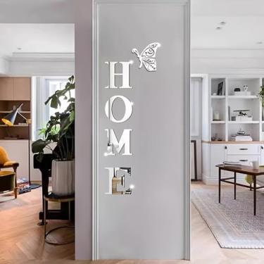 Imagem de 5 peças de adesivos de parede de acrílico 3D para decoração de casa de borboleta - autoadesivo, arte de desenho animado brilhante para banheiro, sala de estar e decoração de casa DIY