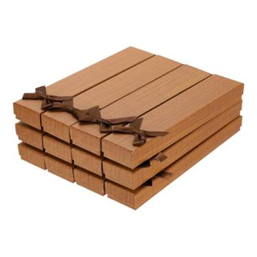 Imagem de PATIKIL Caixa de presente de joias de 21 x 3 x 2 cm, pacote com 12 unidades, caixa de colar retangular de papel de papelão com inserções de espuma, laço para casamento, aniversário, aniversário