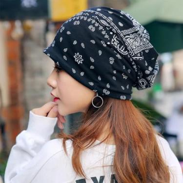 Imagem de 1 gorro de algodão despojado hip-hop macio leve corrida gorro adulto caveira boné para homens mulheres preto