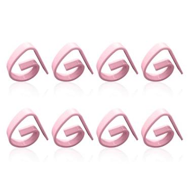 Imagem de 8 peças de clipes de toalha de mesa, reutilizáveis e leves, de plástico, para mesa de piquenique de 0,3 a 1,3 cm de espessura para mesa de festa de formatura em restaurante e casamentos (rosa)