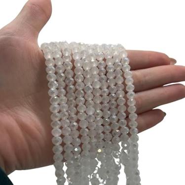 Imagem de Fios de Cristais 6mm para Bijuteria e Artesanato – 10 Fios com ~850 Pedras da Mesma Cor (Branco Gelo Boreal)