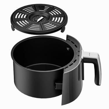 Imagem de Cesta de fritadeira a ar e placa de crimpagem para Ninja AF101, acessórios para fritadeira a ar Ninja AF100, cesta de substituição de 4 litros, peças de reposição antiaderentes