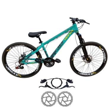 Imagem de Bicicleta 26 VikingX Tuff30 21v Freeride Freios Hidraulicos Comuns Pneu Slick Fino Preto1.50-Unissex