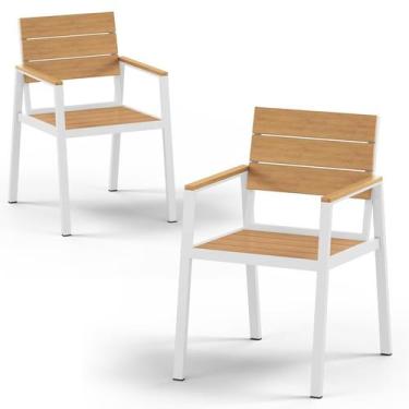 Imagem de Conjunto externo de 2 cadeiras de jantar de pátio Oasbira HDPS em bran