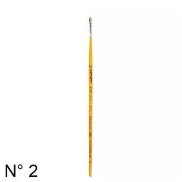 Imagem de Pincel Chato Condor Ref. 456-02 com Cabo Longo Amarelo
