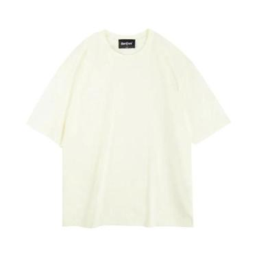 Imagem de Camiseta Branca Oversized Feminina 260 GSM Casual Streetwear Unissex E