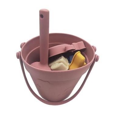 Imagem de Conjunto de brinquedos de praia de silicone, 8 peças com balde, pá e m