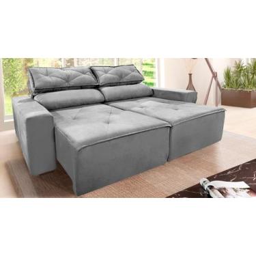 Imagem de Sofá Reclinável Retrátil 2,00M CORCINZA GRAFITE Conforto Premium para 