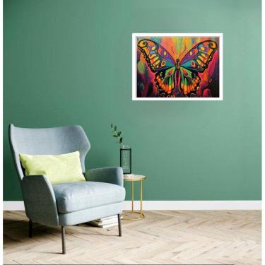 Imagem de Quadro Decorativo Borboleta Ilustração - 50X70Cm