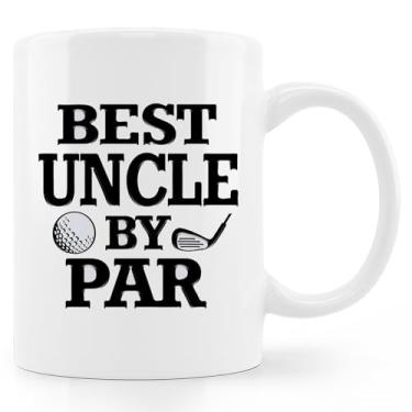 Imagem de uinwk Caneca de café Best Uncle By Par, presente de caneca de golfista, presentes de aniversário de Natal para tio golfista, caneca de café 325 ml