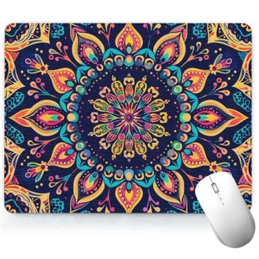 Imagem de Tapete de mesa de flor de couro, mouse pad de arte colorida, teclado de computador, mouse pad para jogos, protetor e capa à prova d'água, capa decorativa de couro PU, tapete de mouse para laptop