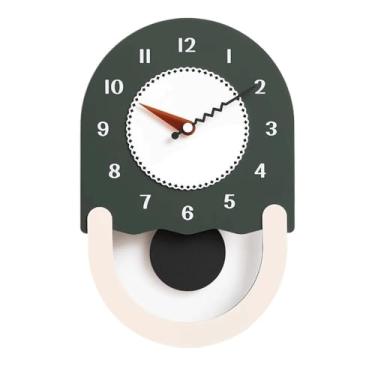 Imagem de Relógio de parede para sala de estar, elegante, simples e personalizado, adequado para hotéis, bares, restaurantes. Decoração (verde)