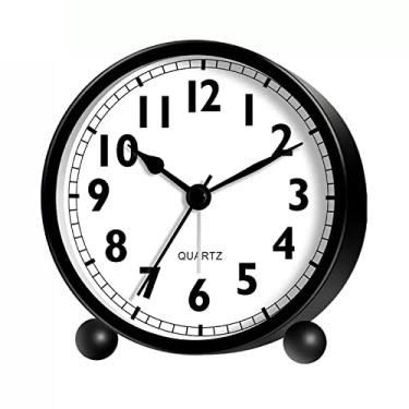 Imagem de x3anggyt5 Despertador para quarto, despertador com luz, soneca silencioso, sem tique-taque, relógio de mesa operado por bateria para crianças, quarto, sala de estar, relógios de mesa para decoração de