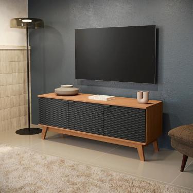 Imagem de Rack Kappesberg 3 Portas 3D Canela/Preto 136cm